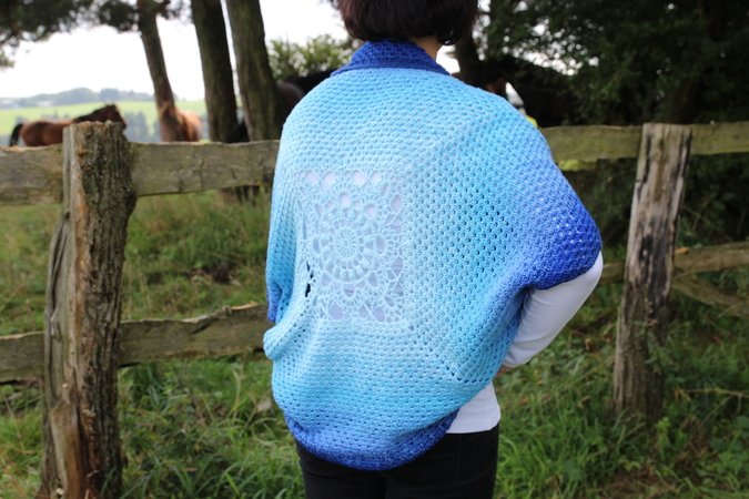 crochet pattern cardigan "blue wonder", all sizes