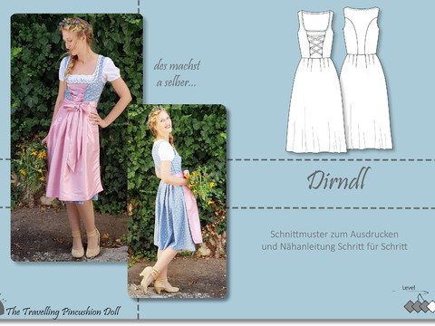 Schnittmuster/Nähanleitung  Dirndl für die Wies’n   Gr. 34-52