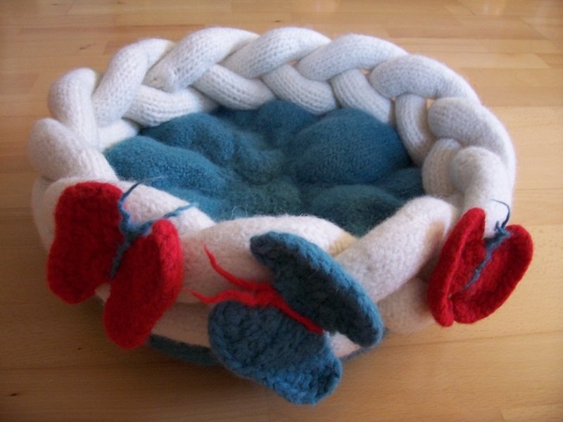 Anleitung strickgefilztes Katzenkörbchen - Bild 3