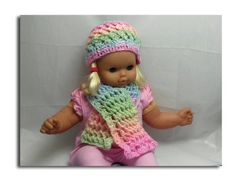 Häkelanleitung - Baby Mütze & Schal "Rainbow"