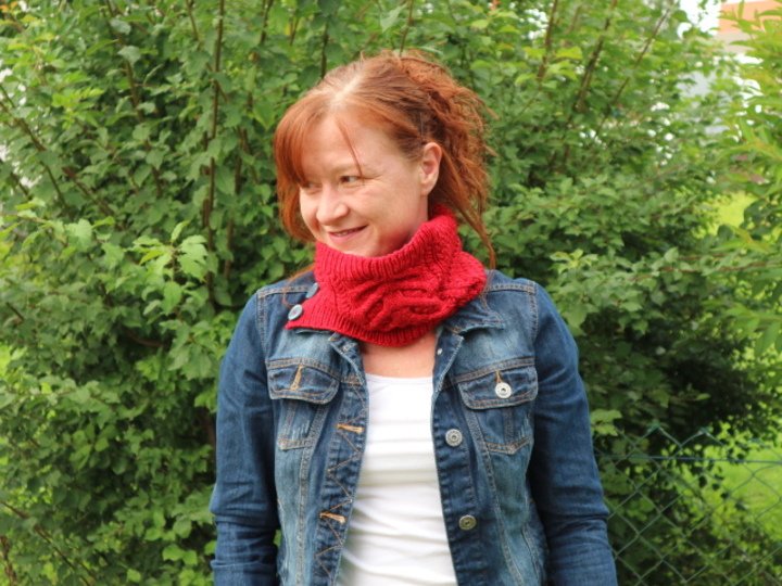 Strickanleitung Schlauchschal / Red Cowl