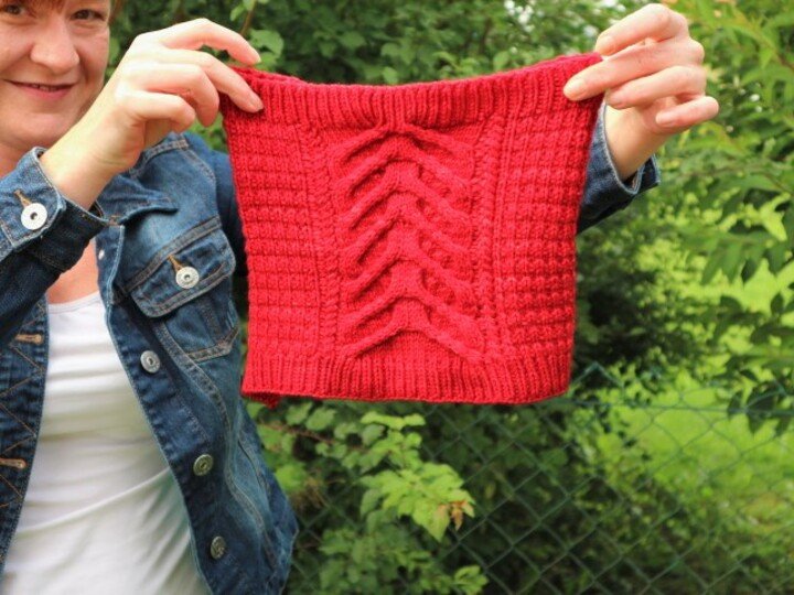 Strickanleitung Schlauchschal / Red Cowl
