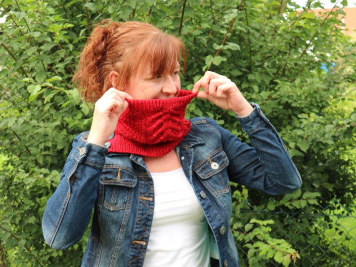 Strickanleitung Schlauchschal / Red Cowl