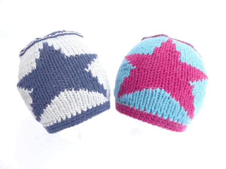 Strickanleitung, Baumwollmütze mit Stern