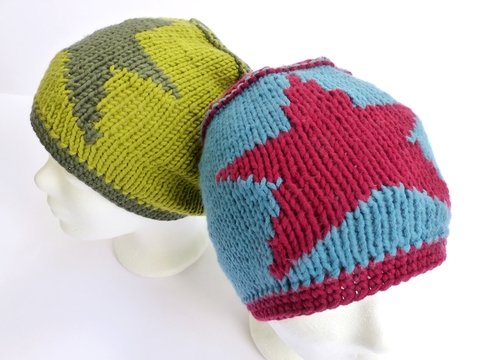 Strickanleitung, Baumwollmütze mit Stern