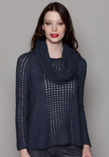 Strickanleitung Lochmuster-Pulli Sharlynn plus Loop