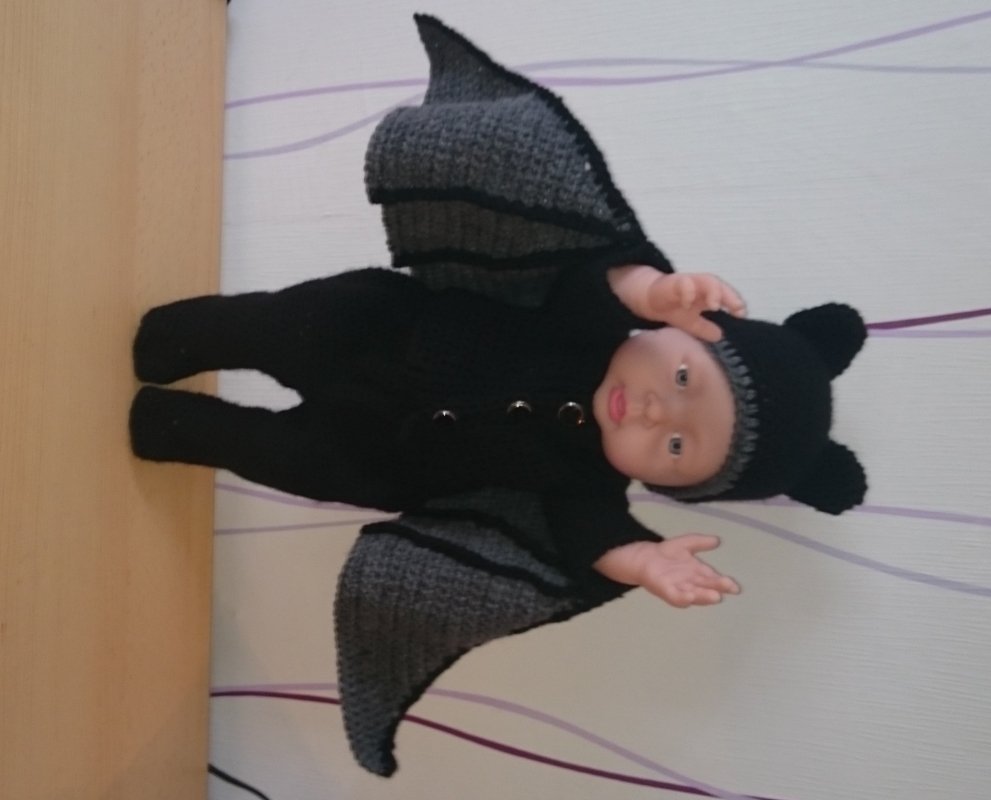 Puppen Outfit Halloween Fledermaus Puppengröße: ca 40 cm