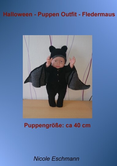 Puppen Outfit Halloween Fledermaus Puppengröße: ca 40 cm