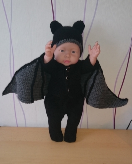 Puppen Outfit Halloween Fledermaus Puppengröße: ca 40 cm
