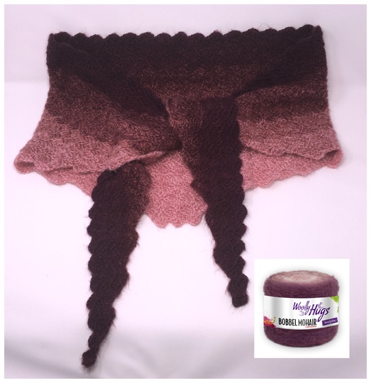 Tuch "Flache Flügel" mit 1 Bobbel Woolly Hugs-COTTON oder MOHAIR häkeln