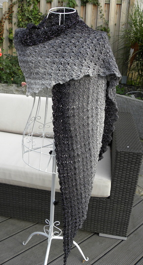 Tuch "Flache Flügel" mit 1 Bobbel Woolly Hugs-COTTON oder MOHAIR häkeln