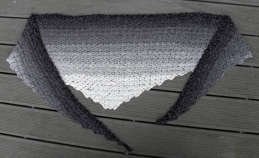 Tuch "Flache Flügel" mit 1 Bobbel Woolly Hugs-COTTON oder MOHAIR häkeln