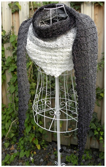 Tuch "Flache Flügel" mit 1 Bobbel Woolly Hugs-COTTON oder MOHAIR häkeln