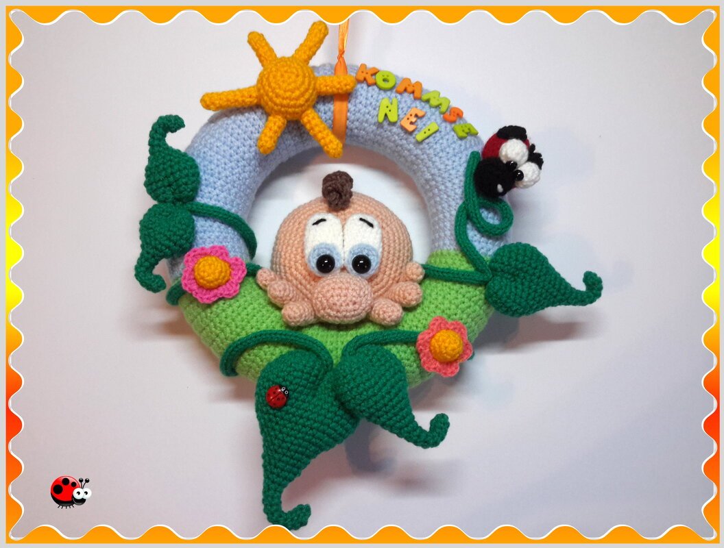 Häkelanleitung Türkranz "Guck,Guck"