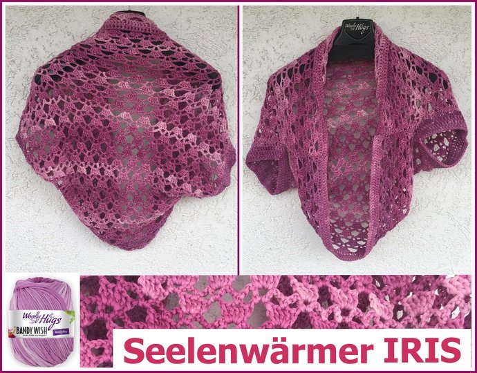 Seelenwärmer IRIS aus Woolly Hugs BANDY WISH gehäkelt