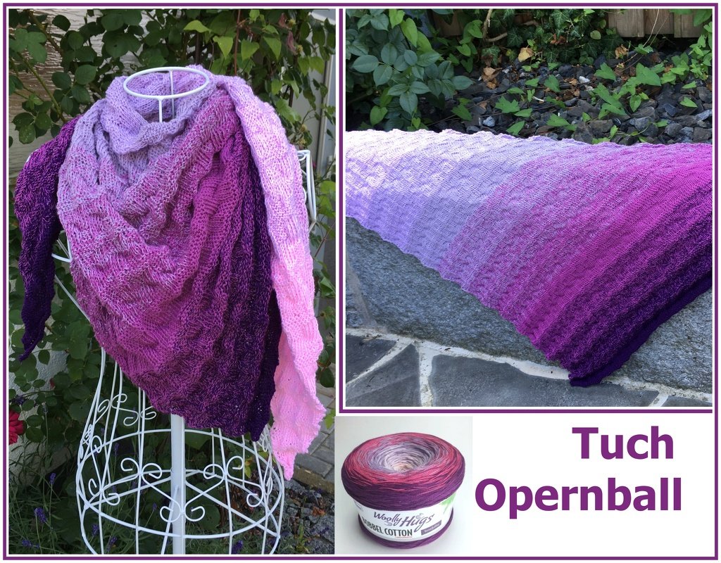 Tuch "Opernball" mit 1 Woolly Hugs BOBBEL-COTTON stricken