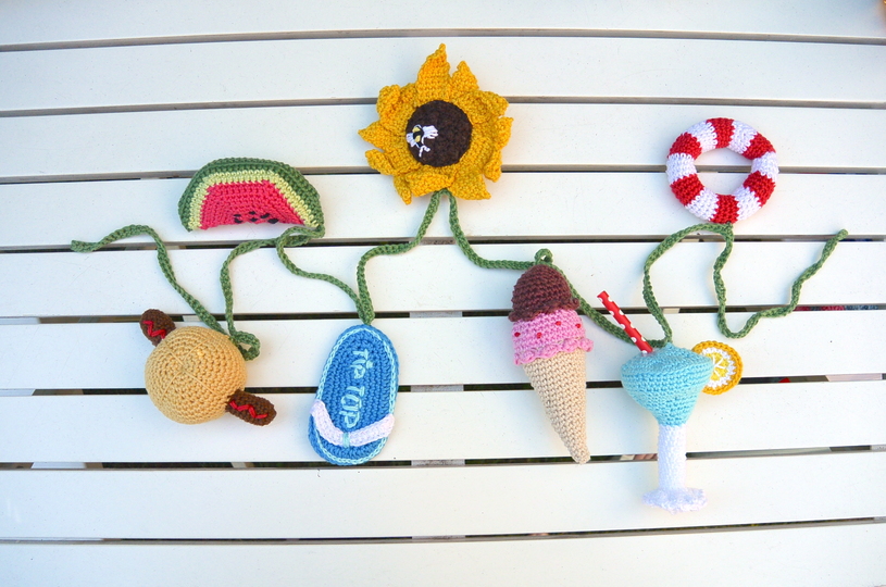 Häkelanleitung: Sommer-Girlande oder Deko (130 cm)