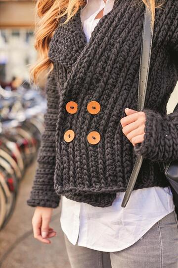 Gehäkelte Bikerjacke