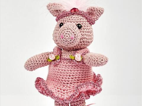 Häkelanleitung Ballerina-Schweinchen