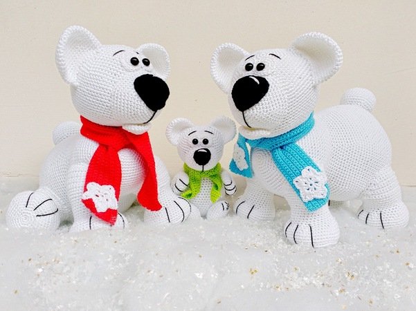 Polar bear family - Crochet Pattern from Diana´s kleiner Häkelshop