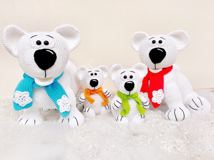 Polar bear family - Crochet Pattern from Diana´s kleiner Häkelshop