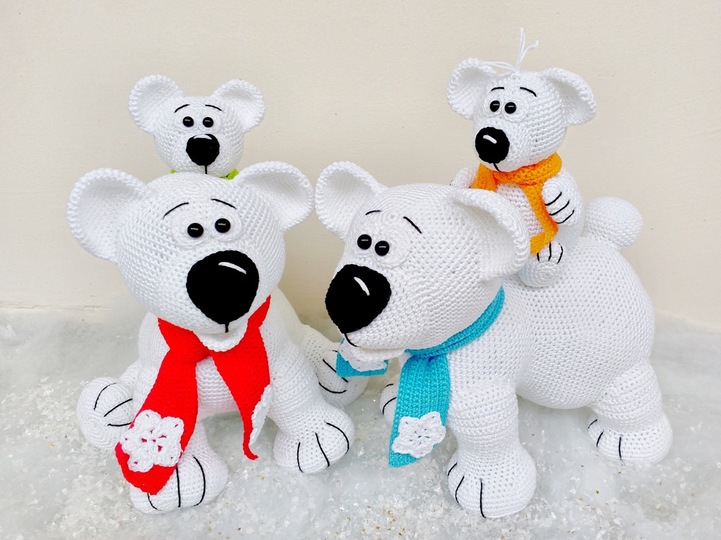 Polar bear family - Crochet Pattern from Diana´s kleiner Häkelshop