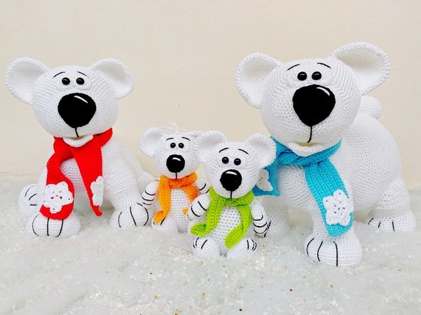 Polar bear family - Crochet Pattern from Diana´s kleiner Häkelshop