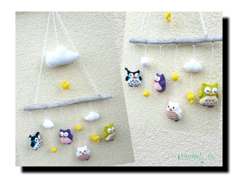 Mobile Eulen - Häkelanleitung