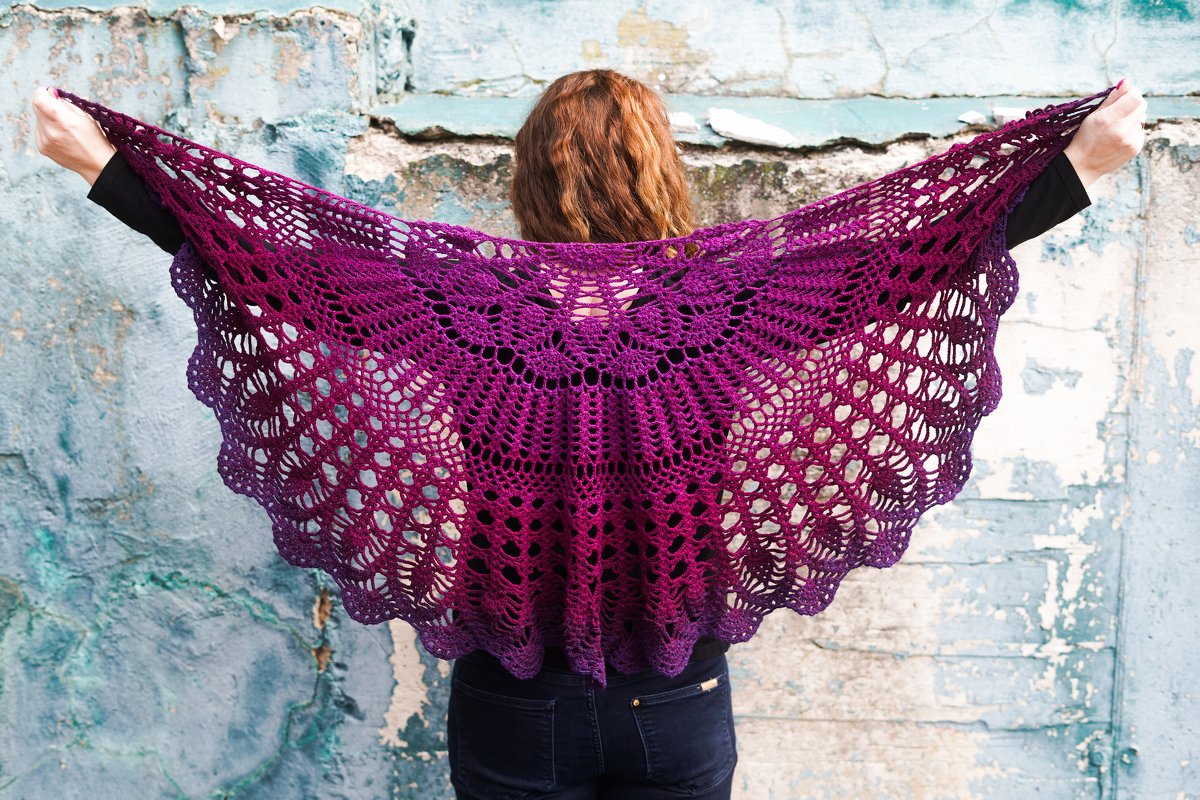 crochet pattern half circle shawl "Julia"