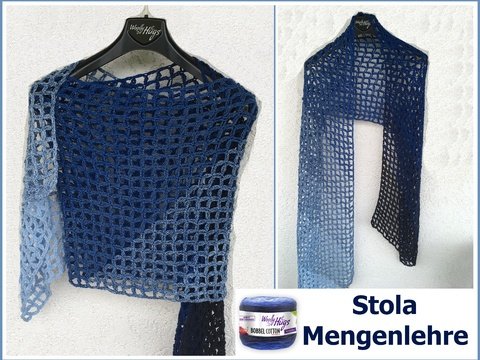 Stola "Mengenlehre" mit 1 Bobbel Woolly Hugs-COTTON häkeln