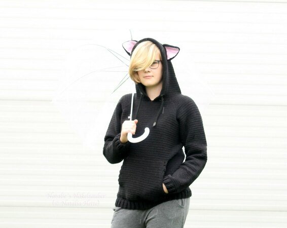 Kpop Crop Hoodie Damen Mit Katzenohren - Ästhetischer Kapuzenpullover