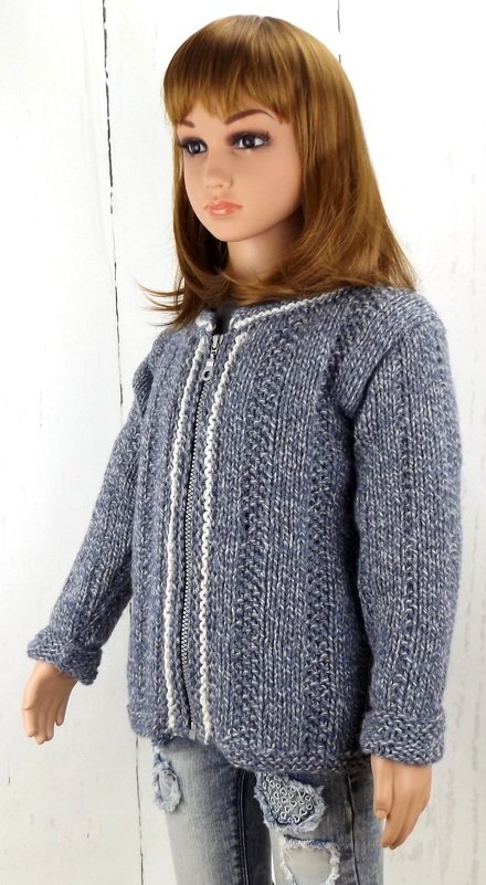 Strickanleitung Kinderjacke "Country - Style", Gr. 98/104 - Bild 3