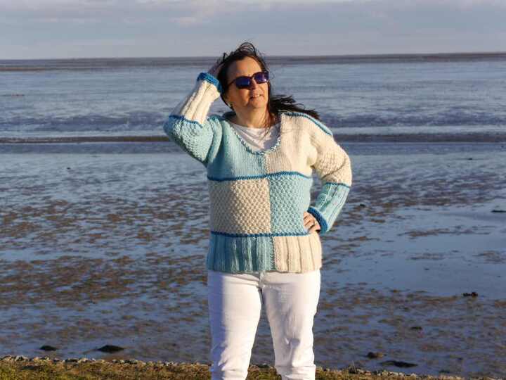 Strickanleitung Pullover  Nordlicht oversize für alle Größen anpassbar