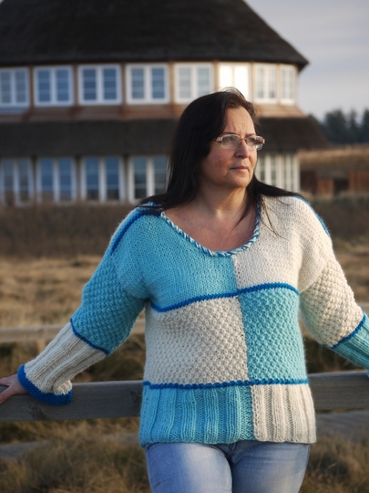 Strickanleitung Pullover  Nordlicht oversize für alle Größen anpassbar