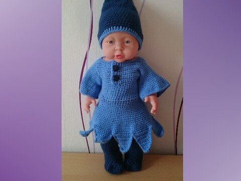 Wichtel Halloween Fasching Outfit für Puppen 40 cm