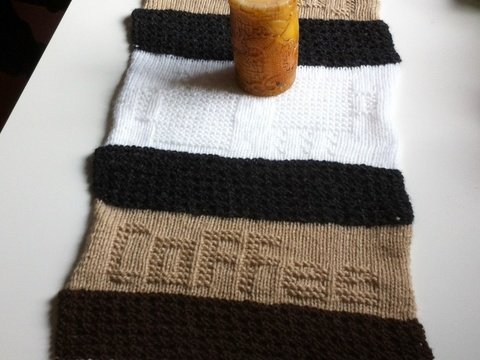 Strickanleitung Läufer/ Tischdecke Coffee nach Wunschmaß, ideal für Anfänger