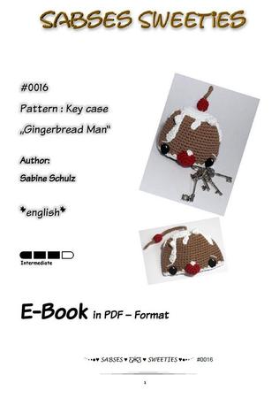 Crochet instruction E-Book key cozy "Gingerbread man" #0016 selfmade christmas gift english