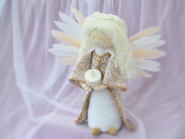 Messing Schutzengel-Figur – Handgefertigte Miniatur Als Handschmeichler & Deko Für Zuhause