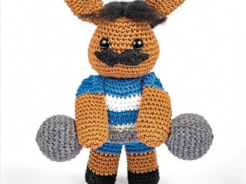 Amigurumi  "Augusto, der stärkste Hase der Welt"