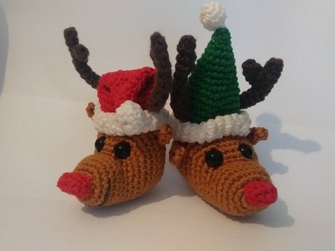 Taschenbaumler / Anhänger Rentier Rudi - Häkelanleitung