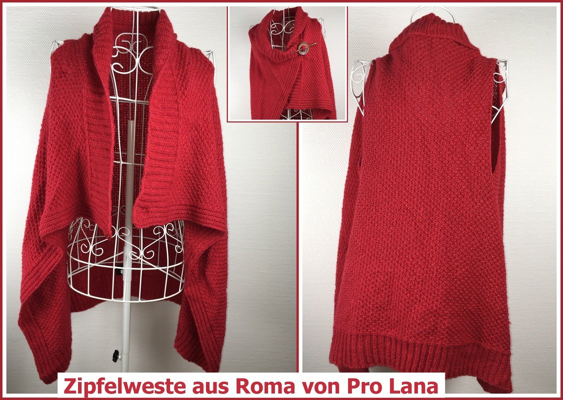 Zipfel-Weste in Rot aus ROMA von PRO LANA