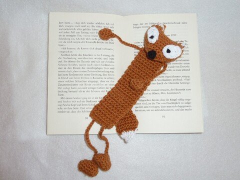 Häkelanleitung - Lesezeichen Fuchs