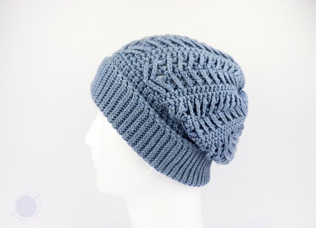 Warm beanie "Jeans", (knitted look, 2 var., all sizes)