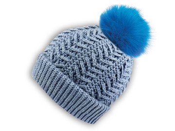 Warm beanie "Jeans", (knitted look, 2 var., all sizes)