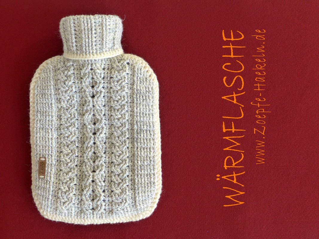 Mod. 023 - Häkelanleitung - Wärmflasche mit Zopfmuster