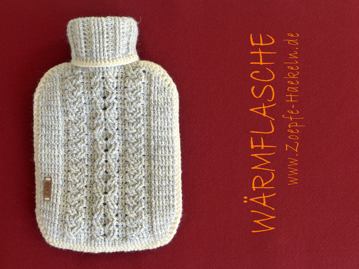 Mod. 023 - Häkelanleitung - Wärmflasche mit Zopfmuster