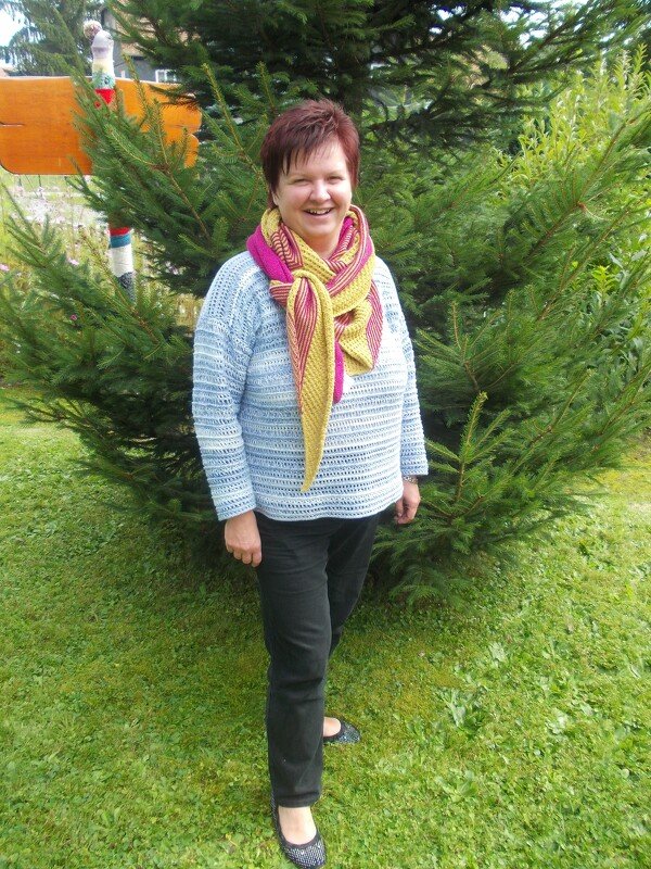 Großes Dreiecktuch aus reiner Merinowolle - Bild 5