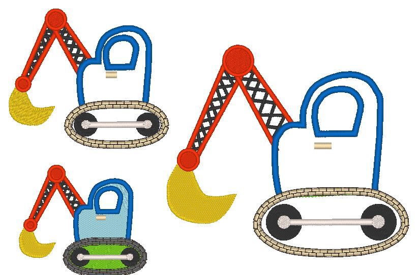 Stickdatei Baufahrzeuge Mischer Kran Auto Bagger - Bild 4