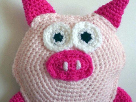 Crochet Pattern Dog Toy "Piggy" (extra flat for small dogs)