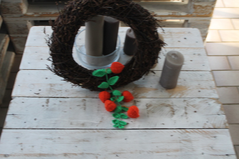 Physalis häkeln – Lampionblume als Ranke für die Vase (deutsche Anleitung)